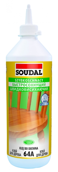 Быстросохнущий клей для дерева Soudal 64A, 750 мл